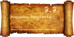 Hagymásy Henrietta névjegykártya